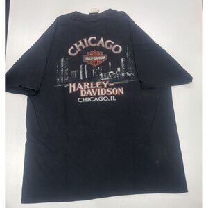 Vintage Harley-Davidson Chicago T-Shirt Men's Black Gangster Mobster Sky XL